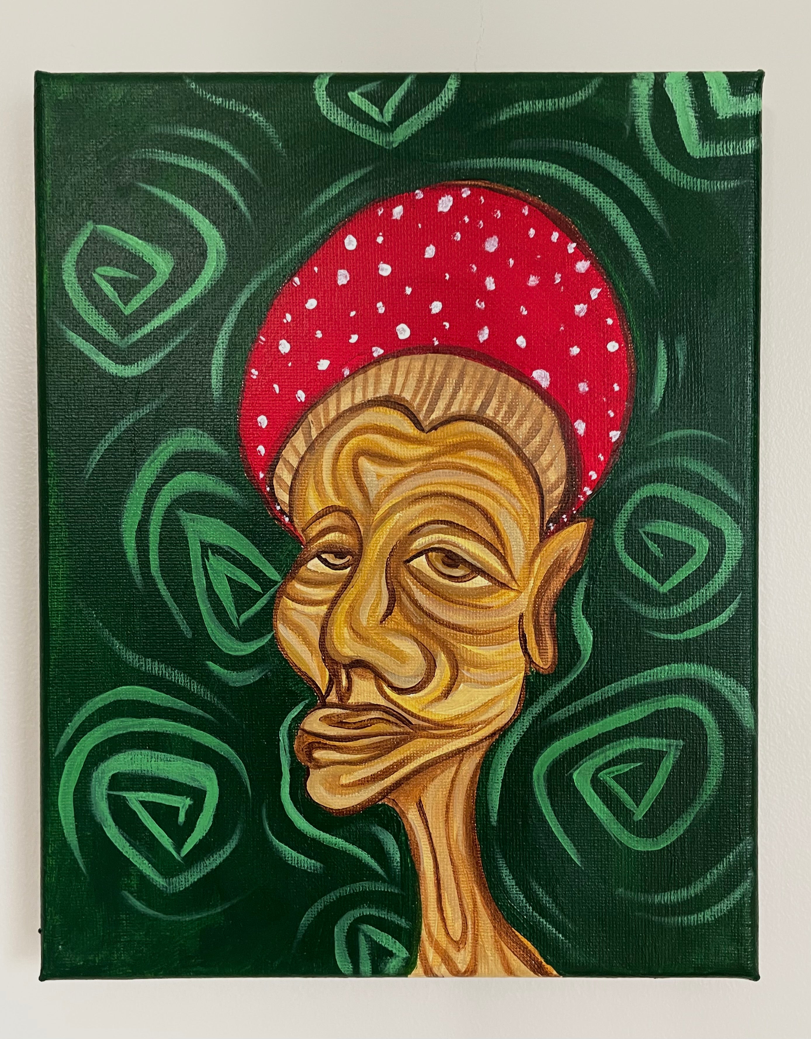 Mushroom head- small canvas (8x10)